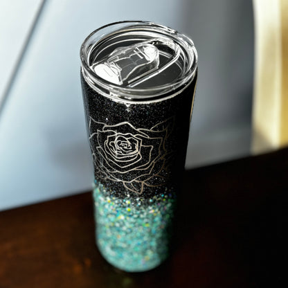 20 oz silver rose Tumbler