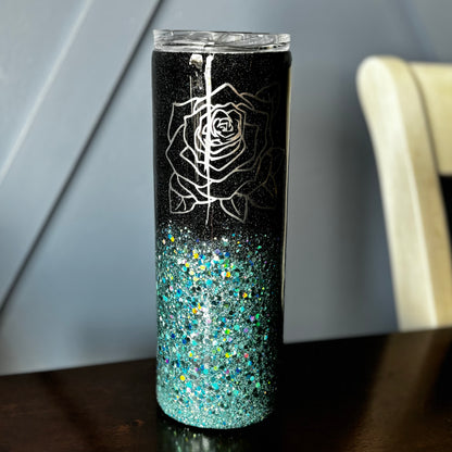 20 oz silver rose Tumbler